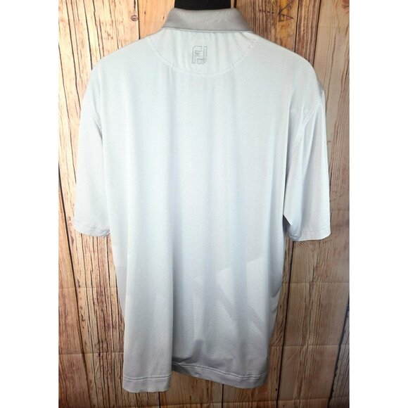 FootJoy Mens Light Gray Polo Shirt Large Golf Performance Wear - Picture 2 of 8